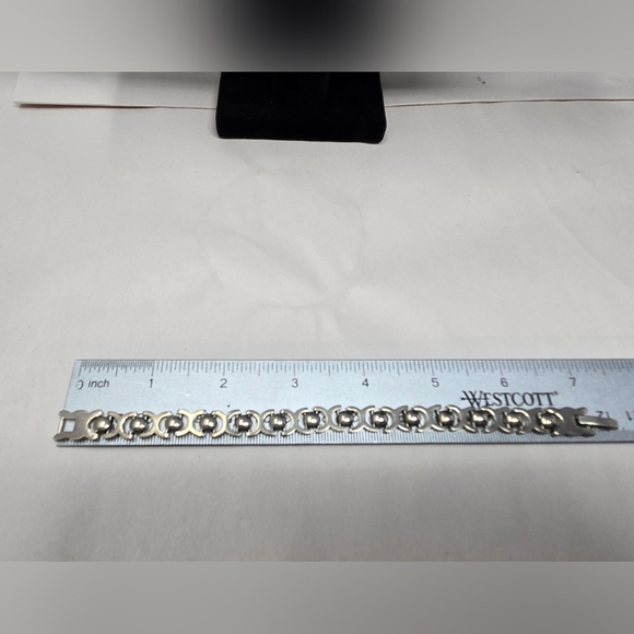 Vintage Mexican Taxco Sterling Silver Large Link  Loyalty Patience Bracelet - Picture 8 of 10